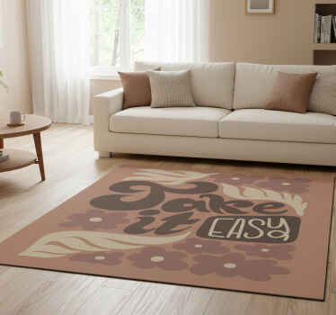 Alfombra vinílica frase tómalo con calma - TenVinilo