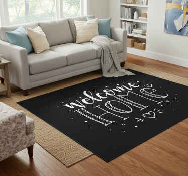 Vinyl teppich spruch willkommen zuhause - TenStickers