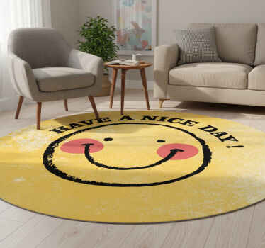 Vinyl teppich spruch lächelnd durch den tag - TenStickers
