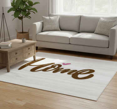 Vinyl teppich spruch vintage weißes zuhause auf holzplatte - TenStickers