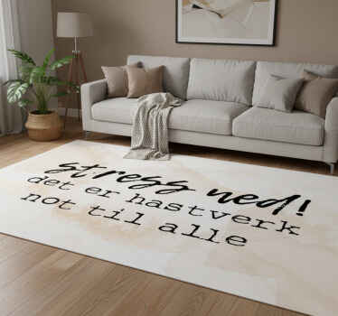Vinyl teppich spruch stress dort ist genug für alle - TenStickers