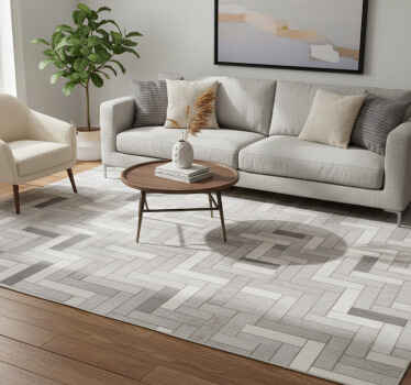Vinyl teppich textur in kaltem grau-braunem fischgrat - TenStickers