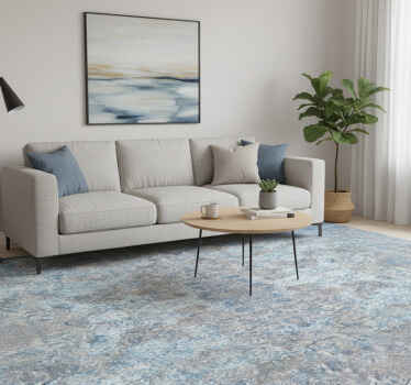 Vinyl teppich textur in hellblau und beige marmor - TenStickers