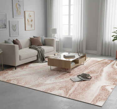 Vinyl teppich textur in pink und gold marmor-effekt - TenStickers