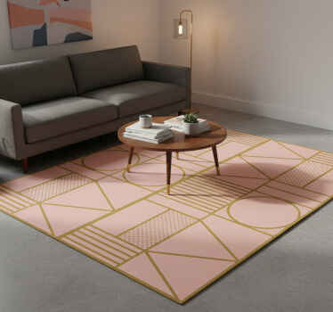 Vinyl teppich textur in gold und rosa block - TenStickers