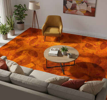 Alfombra vinílica geométrica geométricos abstracto naranja - TenVinilo