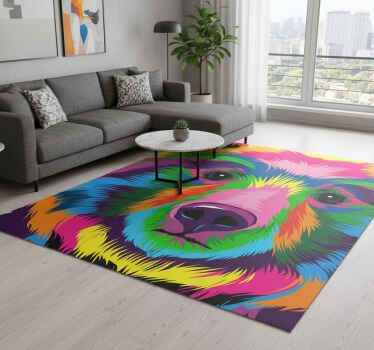 Vinyl teppich geometrisch bunter bär - TenStickers