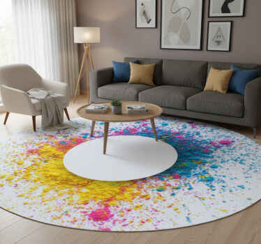 Alfombra vinílica geométrica salpicadura circular - TenVinilo