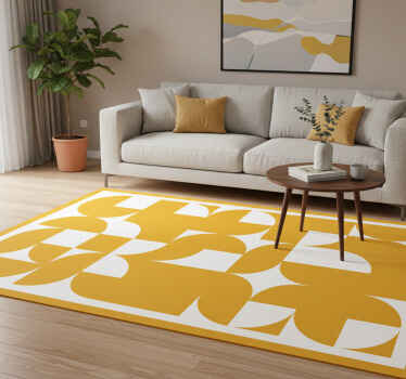 Vinyl teppich geometrisch gelbes kreisdesign - TenStickers