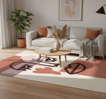 Alfombra vinílica geométrica cara de mujer abstracta - TenVinilo