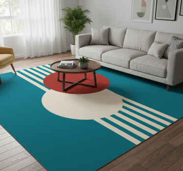 Alfombra vinílica geométrica arte abstracto dos círculos - TenVinilo