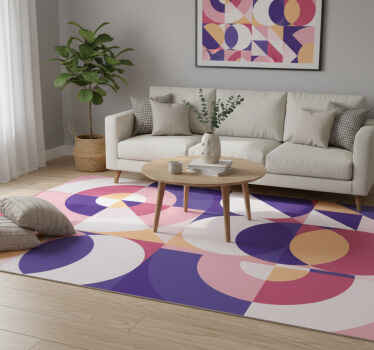 Alfombra vinílica geométrica arte de figuras abstractas - TenVinilo