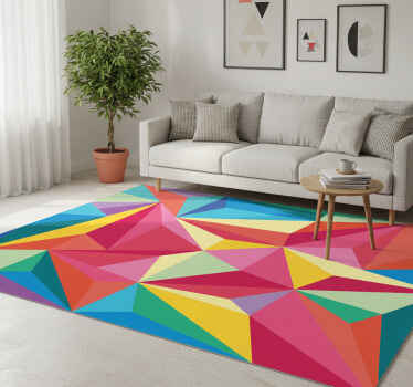 Geometrik pvc halı çok renkli geometrik desen - TenStickers