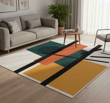 Geometrik pvc halı kareler ve dikdörtgenler soyut sanat - TenStickers