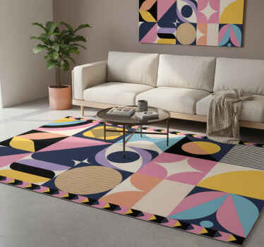 Alfombra vinílica geométrica arte geométrico múltiple - TenVinilo
