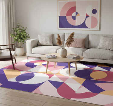 Geometric vinyl rug with abstract geometric shapes - TenStickers