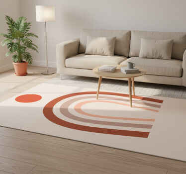 Geometrischer vinyl teppich mit regenbogenmotiven - TenStickers