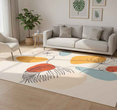 Vinyl teppich geometrisch mit botanischer wandkunst - TenStickers