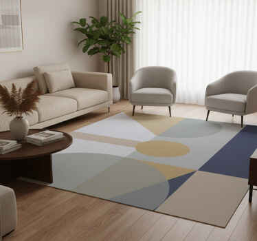 Vinyl teppich geometrisch in braunem modern art - TenStickers