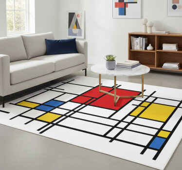 Vinyl teppich geometrisch linienkunst - TenStickers