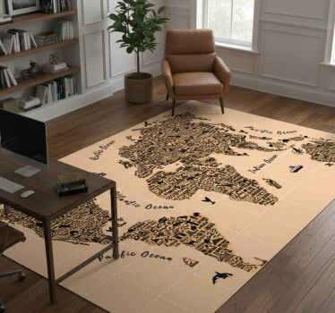 Cities world map vinyl rug - TenStickers