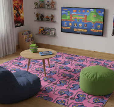Game vinyl rug with retro controller design - TenStickers