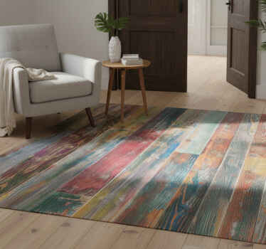 Entrance hall vinyl rug with varied wood tones - TenStickers
