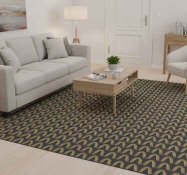 Abstract gold and grey entrance hall vinyl rug - TenStickers