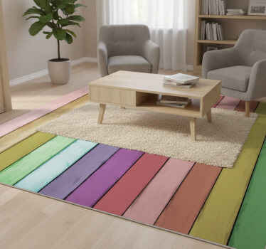 Entrance hall vinyl rug light-colored wood planks - TenStickers