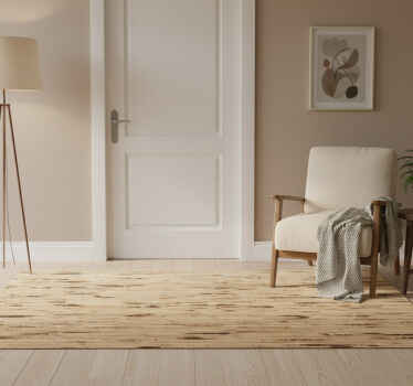 Entrance hall vinyl rug with horizontal light brown slats - TenStickers