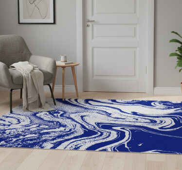 Entrance hall vinyl rug deep blue marble design - TenStickers