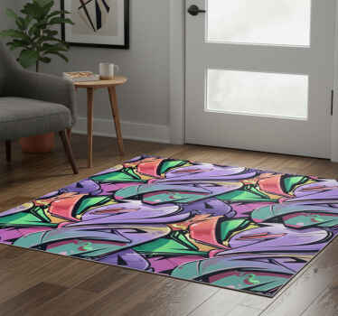 Entrance hall vinyl rug colourful graffiti art - TenStickers