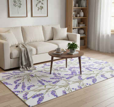 Vinyl teppich wohnzimmer im provenzalischen lavendel-muster - TenStickers