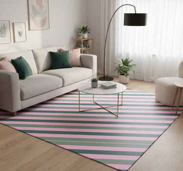 Vinyl teppich wohnzimmer in pastellrosa und grün - TenStickers