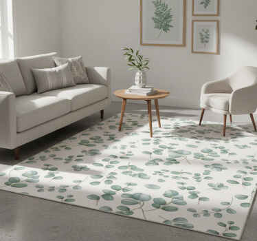 Vinyl teppich wohnzimmer aquarellblätter beige - TenStickers