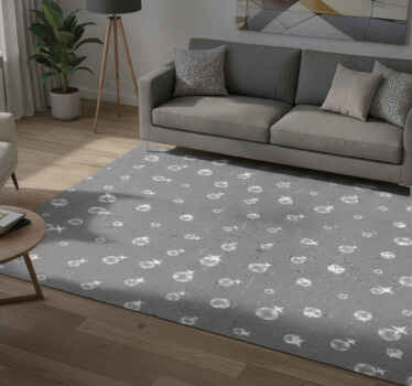 Grey vinyl rug with geometric sparkle design - TenStickers