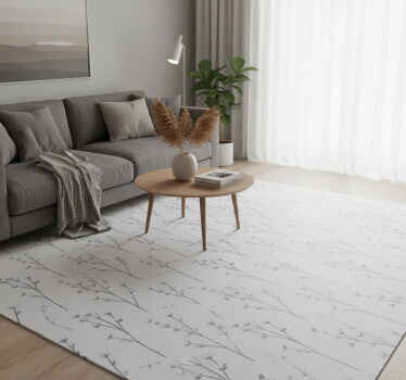 Grey vinyl rug with cotton tree design - TenStickers