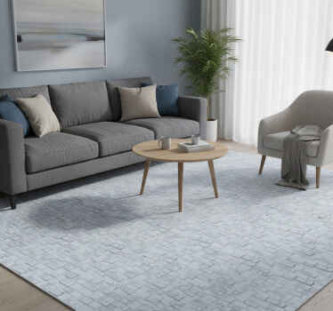 Grey vinyl rug with realistic stone and brick design - TenStickers