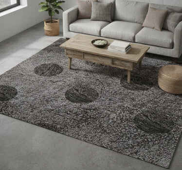 Grey vinyl rug with abstract circular designs - TenStickers