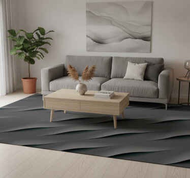 Grey vinyl rug with abstract grey wave patterns - TenStickers