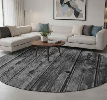 Grey vinyl rug with gray wood pattern - TenStickers