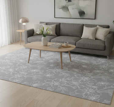 Grey vinyl rug with grey geometric design - TenStickers