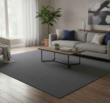 Grey vinyl rug in charcoal grey blackout - TenStickers