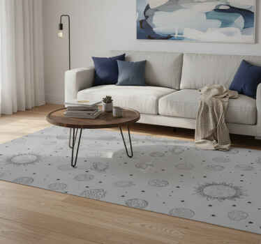 Grey vinyl rug space exploration design - TenStickers