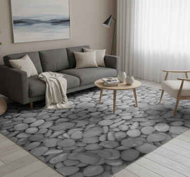 Grey stones grey vinyl rug - TenStickers