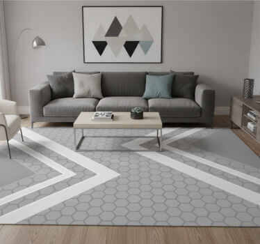 Grey vinyl rug with captivating grey lines - TenStickers