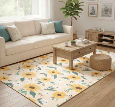 Vinyl teppich flur sonnenblume beiger hintergrund - TenStickers