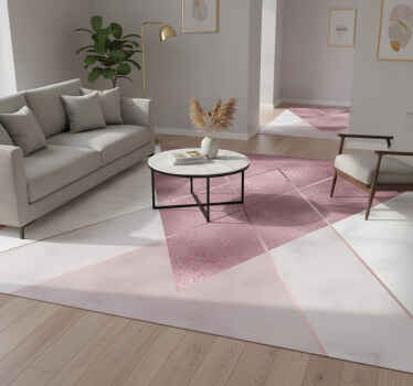 Vinyl teppich flur in pink und grau marmor - TenStickers