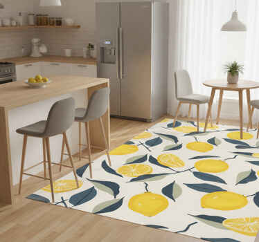 Yellow vinyl rug with lemon pattern - TenStickers