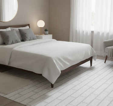 Tapis vinyle blanc avec motif de mur en briques - TenStickers